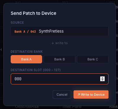 Send patch to device